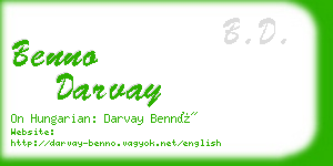 benno darvay business card